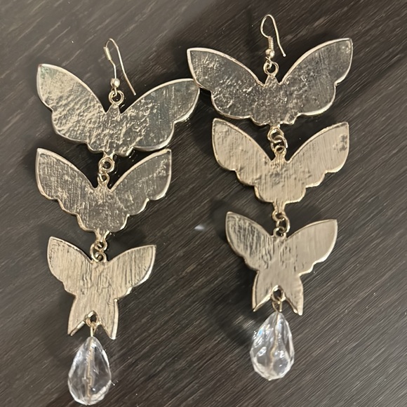 bebe Enamal Butterfly Earrings gold white - Picture 3 of 3